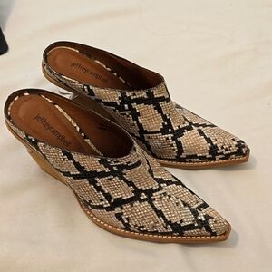 Jeffrey Campbell Snake Print Mules